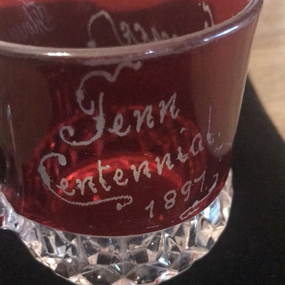 Antique ruby red flash glass Tennessee centennial fair souvenir 1897 etched - Picture 6 of 11